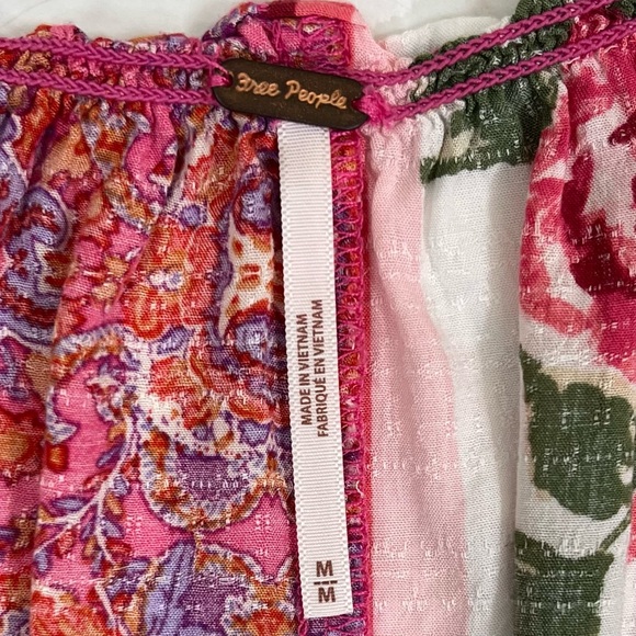 Free People Women’s Floral Print Bohemian Blouse - Picture 6 of 9